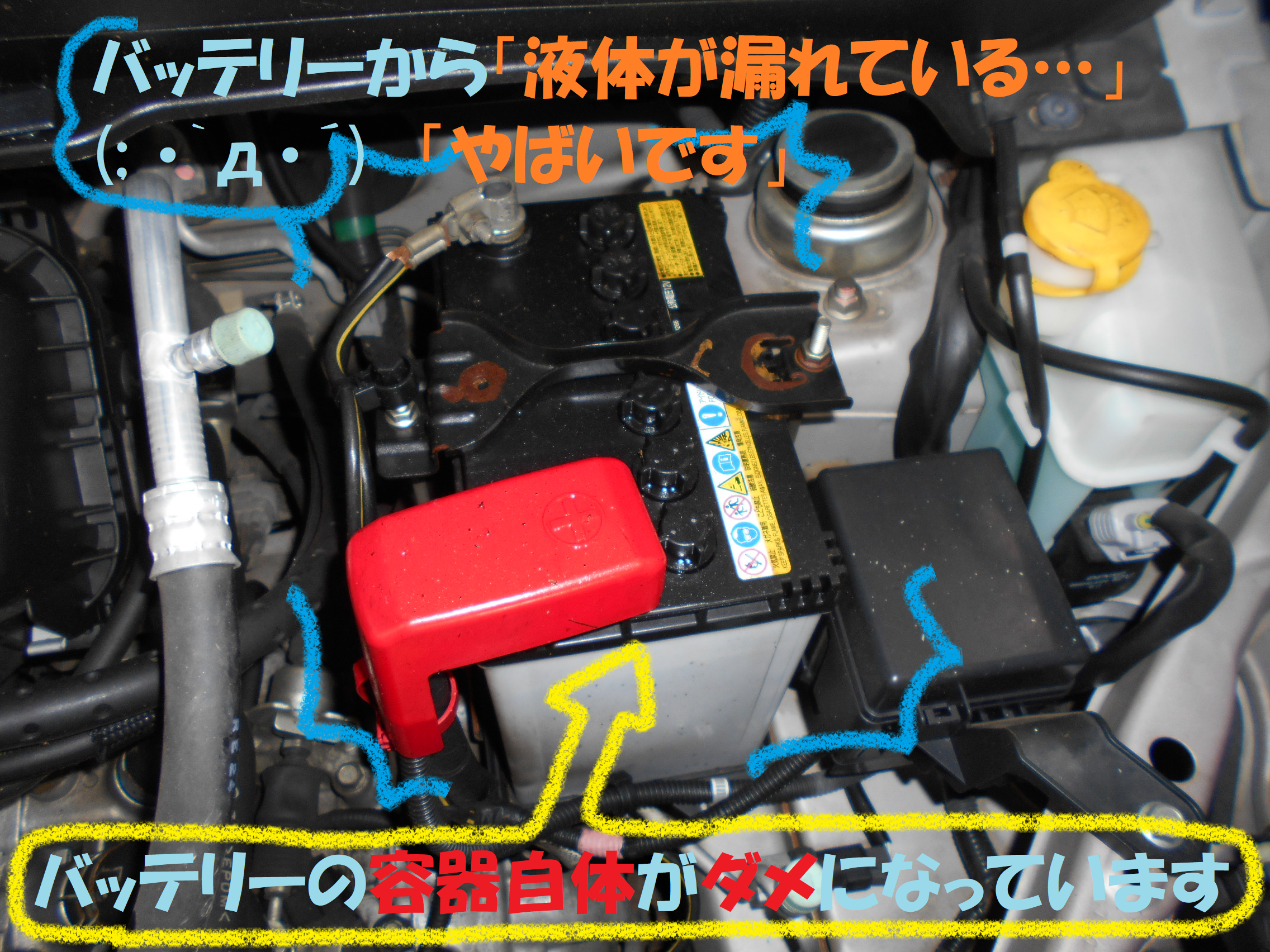 スバル ステラ バッテリー交換作業です スバル ステラ メンテナンス商品 パーツ取付 各種用品取付 総和店こだわり作業 タイヤ館 総和 茨城県のタイヤ カー用品ショップ タイヤからはじまる トータルカーメンテナンス タイヤ館グループ