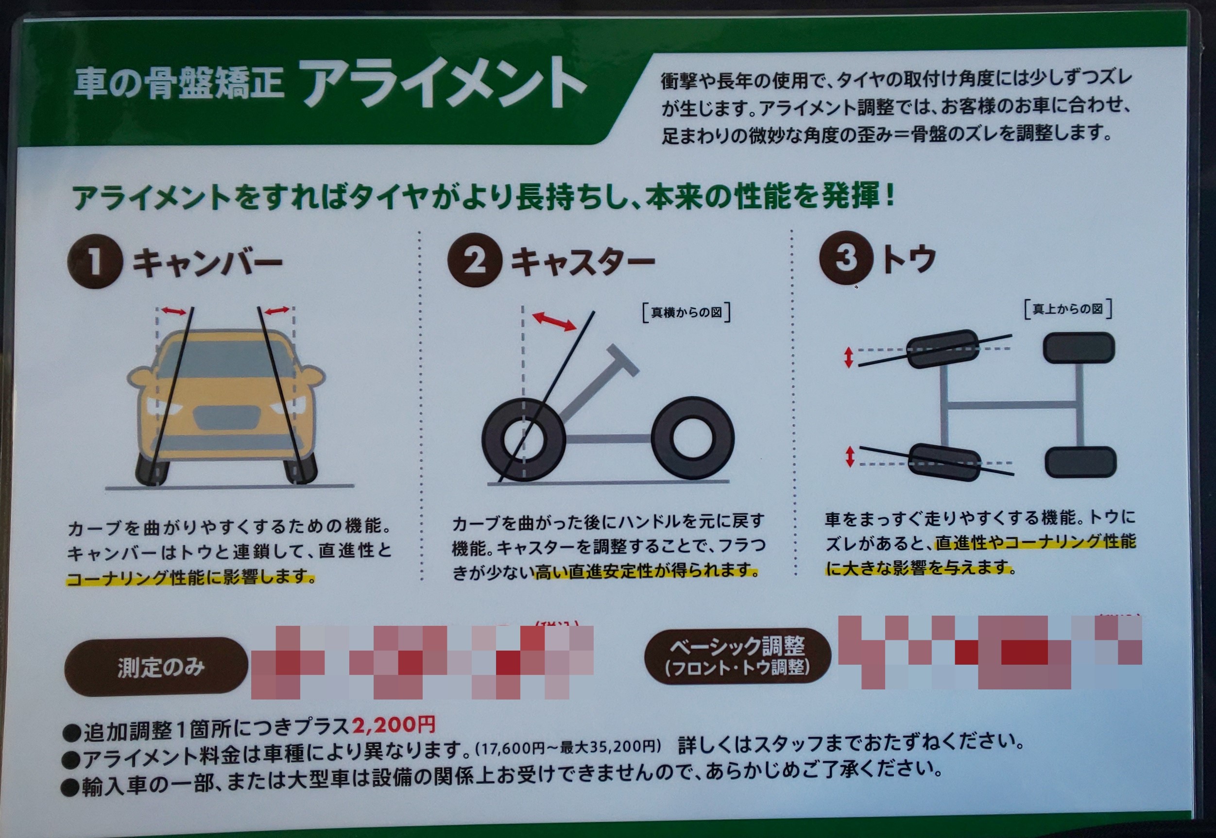 アライメント調整やってますか メンテナンス商品 タイヤ ホイール関連 アライメント作業は予約制です スタッフ日記 タイヤ館 瀬谷 神奈川県のタイヤ カー用品ショップ タイヤからはじまる トータルカーメンテナンス タイヤ館グループ