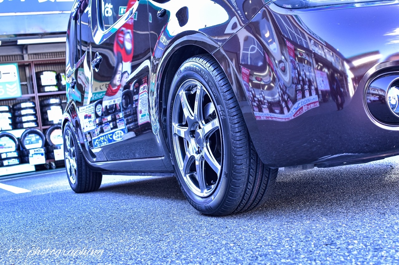 キューブ セイバーリングタイヤ、workホイール取付 | 日産 キューブ